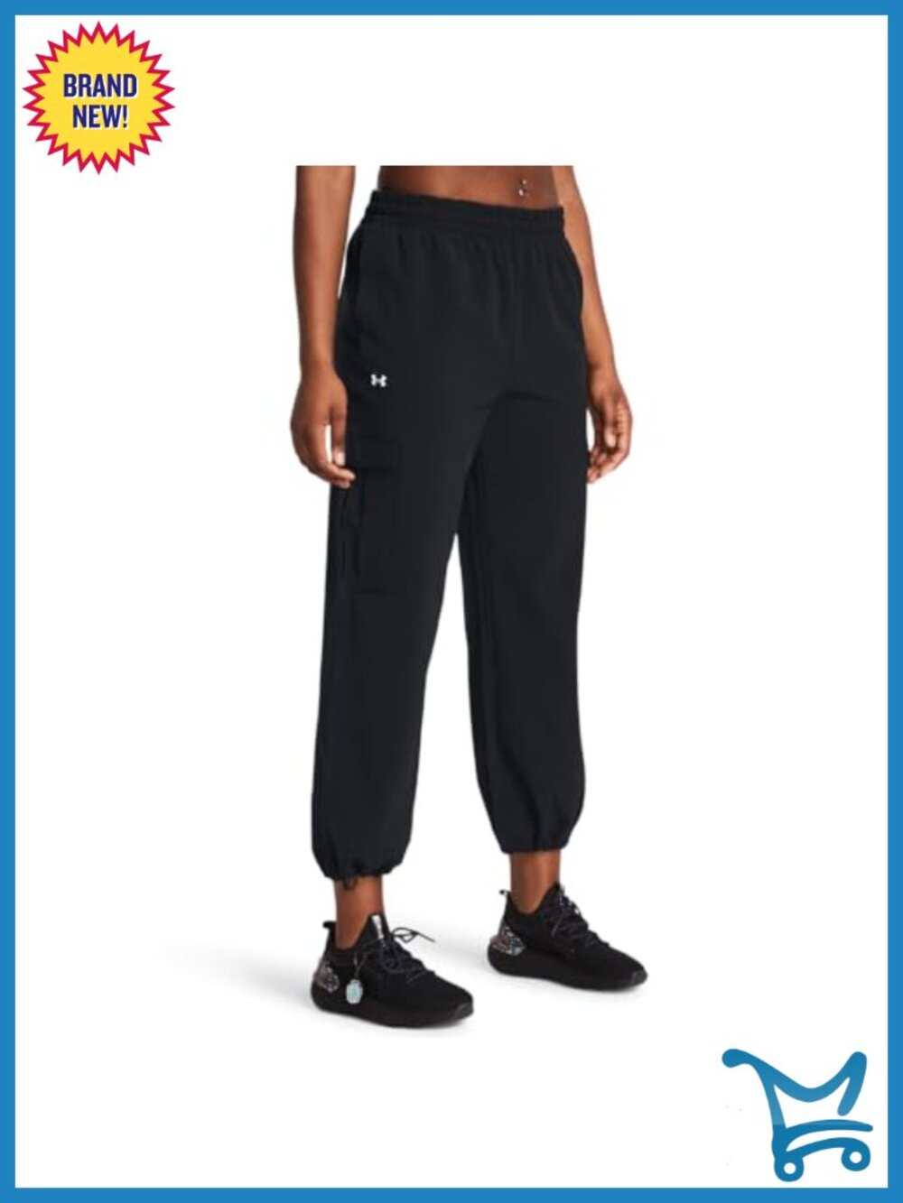 Women's Woven Cargo Track Pants Water Repellent Stretch Athletic